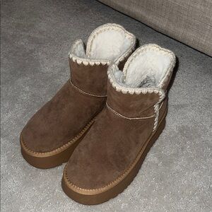 CCOCCI Brown Ankle Boots with Cream Lining